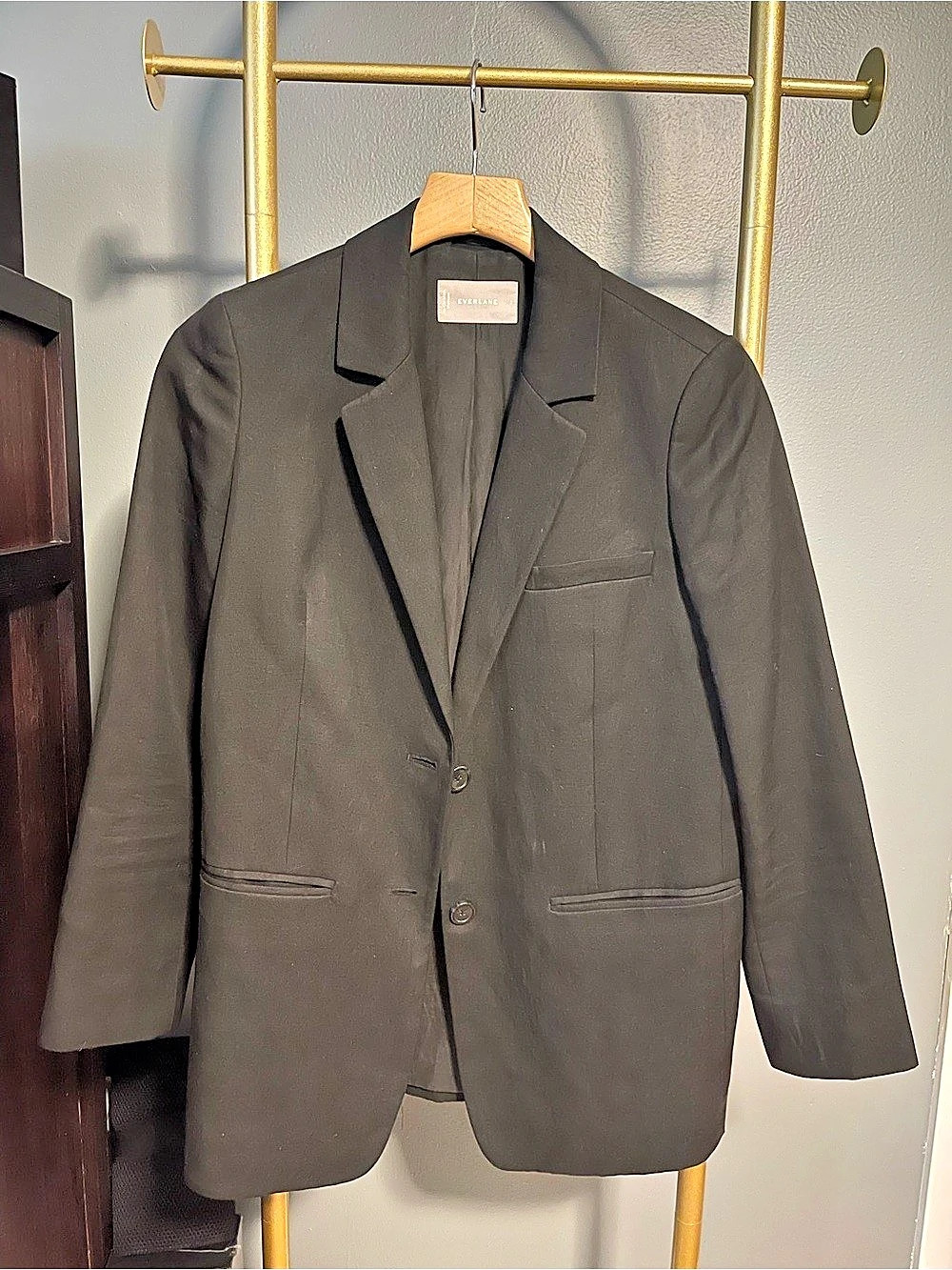 Everlane The Cotton-Linen Blazer Women's Black Blazer Size 2